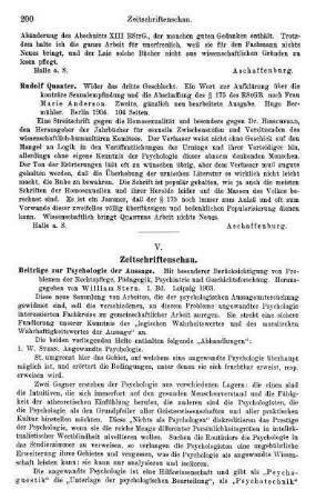 200-204, V. Zeitschriftenschau