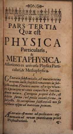 Cursus Philosophicus R. P. Burchardi Lingen è Societate Jesu, In alma Universitate Coloniensi SS. Theologiæ Doctoris ac ibidem quondam Philosophiæ Professoris Ordinarii, 3. Physica Particularis Et Metaphysica