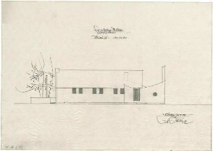 Gsaenger, Gustav; München - Großhadern, Ebernburgstr.; Ev. Notkirche, Reformations - Gedächtnis Kirche - Erweiterung, Südseite (Ansicht)
