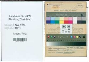 Entnazifizierung Fritz Meyer , geb. 29.06.1900 (Konstrukteur)