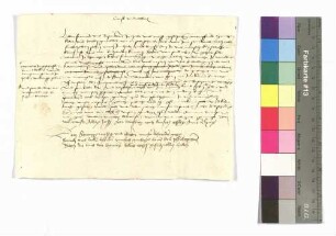 Abschrift eines Briefs Graf Kraft und Albrecht von Hohenlohe an den Pfalzgrafen.