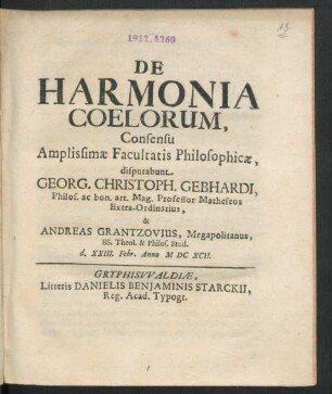 De Harmonia Coelorum