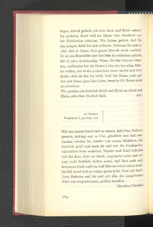 An Herder Wandsbeck, den 3. September 1779