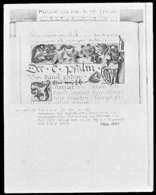 Johannes Bugenhagen, Psalmenkommentar — König David, Folio 156verso