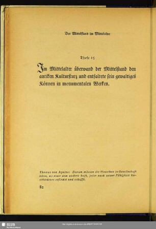 These 15: Der Mittelstand im Mittelalter