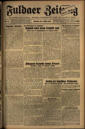 Ausgabe vom Montag, den 08. März 1937.
