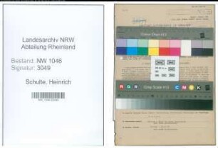 Entnazifizierung Heinrich Schulte , geb. 12.10.1891 (Baecker)