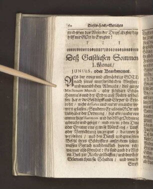Deß Geistlichen Sommers I. Monat/ Junius, oder Brachmonat.