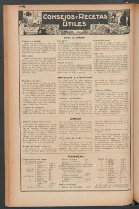Consejos y recetas útiles : Para la cocina - Confitería y repostería - Licores - Perfumería