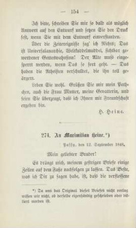 274. An Maximilian Heine