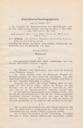 Erster Titel. Richteramt