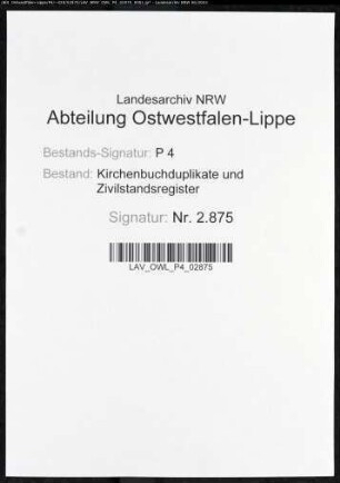 Zivilstandsregister der Munizipalität Soest (GHT 1812). (Gemeinde: Munizipalität Kreis Soest)