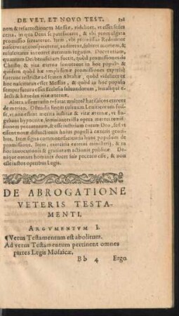 De Abrogatione Veteris Testamenti.