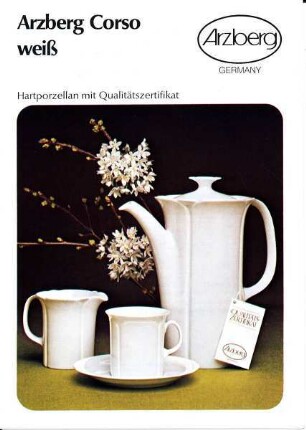 Produktprospekt "Arzberg Corso / weiß"