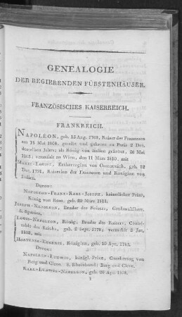 Genealogie der regierenden Fürstenhäuser.