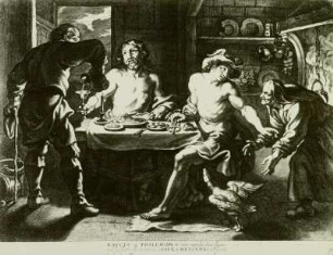 Philemon und Baucis bewirten Jupiter und Merkur
