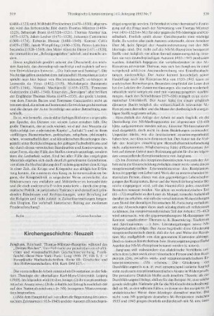 519-522 [Rezension] Junghans, Reinhard, Thomas-Müntzer-Rezeption während des "Dritten Reiches"