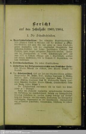 I. Schulbehörden