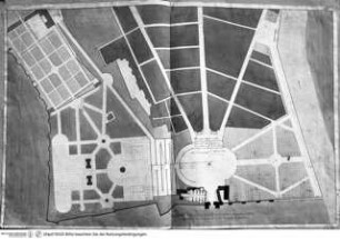 Rom, Grundriss der geplanten Umgestaltung der Piazza del Popolo und des Pincio