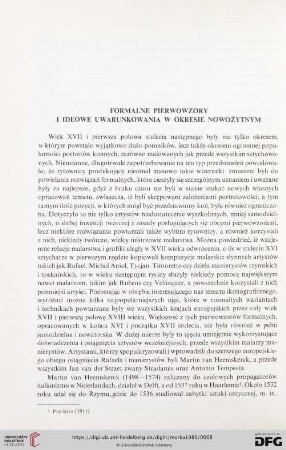 Formalne pierwowzory i ideowe uwarunkowania w okresie nowożytnym