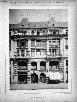 Tafel 93: Das Werderhaus in Berlin. II. Werderstrasse 9