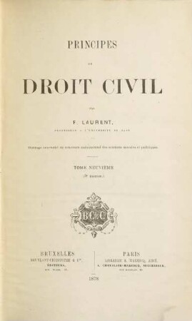 Principes de droit civil, 9