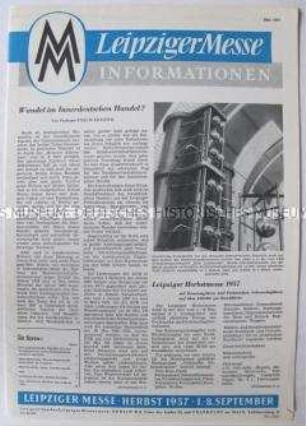 Informationsblatt des Messeamtes zur Leipziger Herbstmesse 1957