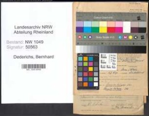Entnazifizierung Bernhard Dederichs , geb. 07.12.1898 (Technischer Angestellter)