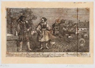 Darstellung des Kurfürsten August von Sachsen (1526-1586) und Prinzessin Anna von Dänemark (1532-1585), Kurfürstin von Sachsen in ihrem Heilkräutergarten auf dem Ostravorwerk