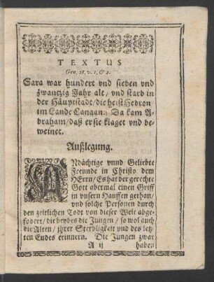 Außlegung.