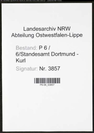 Heiratsregister Standesamt Dortmund-Kurl (XV)