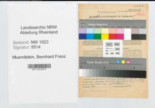 Entnazifizierung Bernhard Franz Muendelein , geb. 04.06.1907 (Angestellter)