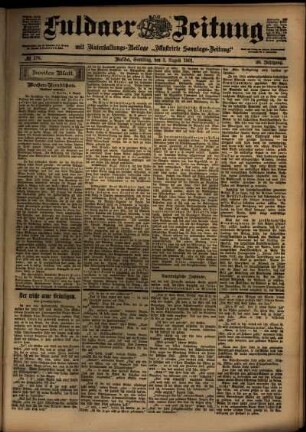 Zweite Ausgabe vom Samstag, den 03. August 1901.