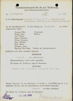 Sammet, Gustav