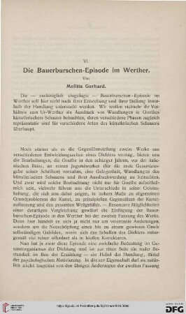 Die Bauerburschen-Episode im Werther