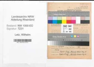 Entnazifizierung Wilhelm Letz, geb. 18.07.1901 (Bergmann)