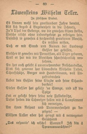Löwensteins Wilhelm Teller. In jüdischem Dialect
