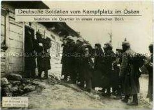 Deutsche Soldaten besetzen ein russisches Dorf