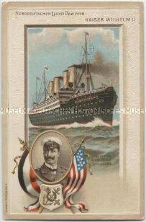 Werbung für den Dampfer "Kaiser Wilhelm II." des Norddeutschen Lloyd