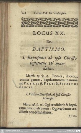 Locus XX. De Baptismo