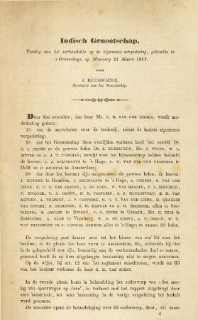 Verslag van het verhandelde op de algemeene vergadering, gehouden te 's Gravenhage, op Maandag 24 Maart 1862