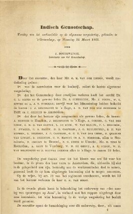 Verslag van het verhandelde op de algemeene vergadering, gehouden te 's Gravenhage, op Maandag 24 Maart 1862