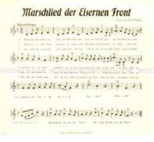Text-Noten-Blatt des "Marschliedes der Eisernen Front"