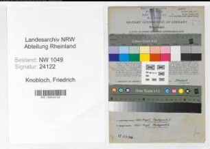Entnazifizierung Friedrich Knobloch , geb. 01.10.1899 (Ingenieur)