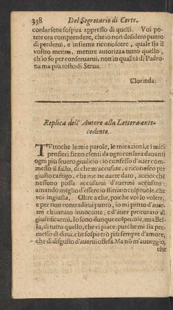 Replica dell' Autore alla Lettera antecedente.