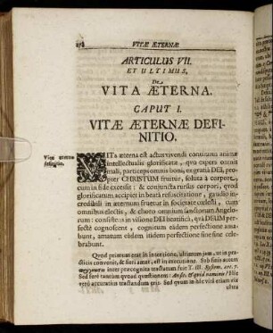Caput I. Vitæ Æternæ Definitio.