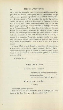 Première partie. Considérations générales