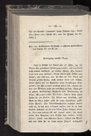 Verjüngung mancher Greise.