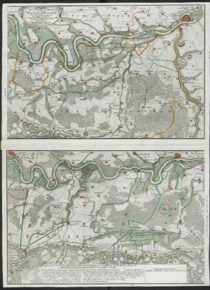 Die Gegenden des Rheins von Speyer biss Mayntz : nebst der Situation laengst der Bergstrasse zwischen dem Rhein und dem Odewaldt, dem Mayn und Necker