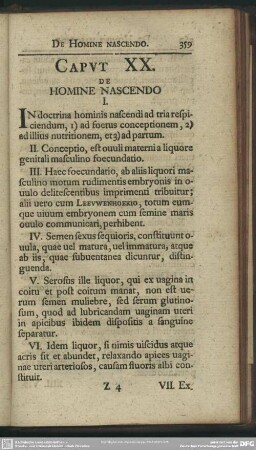 Caput XX. De Homine Nascendo